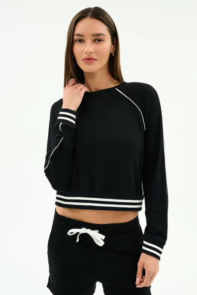 Splits59 Brooks Fleece Sweatshirt With Stripe In Black