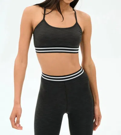 Splits59 Cali Active Rib Bra In Heathered/graphite In Black