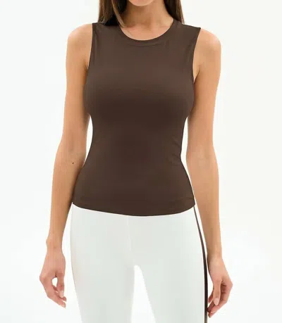 Splits59 Carter Airweight Lite Tank Top In Dark Chocolate In Brown