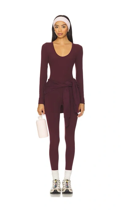 Splits59 Chloe Air Weight Jumpsuit In Burgundy