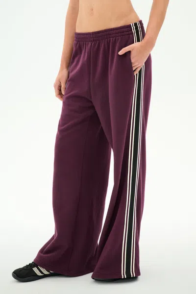 Splits59 Dallas French Terry Wide Leg Sweatpant In Dark Cherry/black