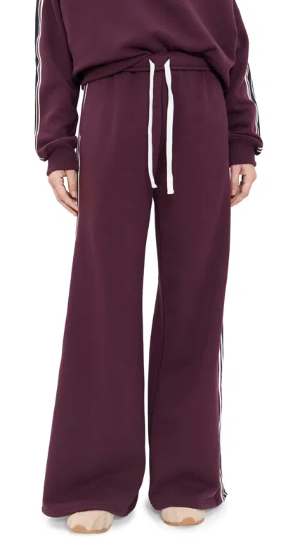 Splits59 Dallas French Terry Wide Leg Sweatpants Dark Cherry/black In Burgundy