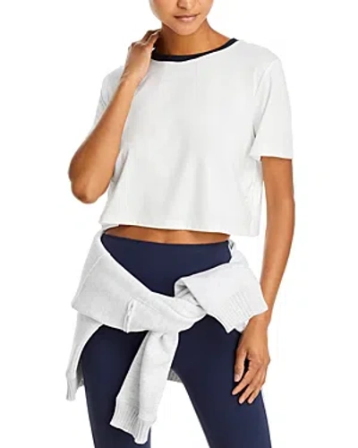 Splits59 Djuna Crop Ringer Tee In White/black