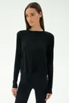 Splits59 Brooks Fleece Long Sleeve Sweatshirt In Black