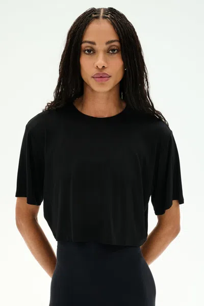 Splits59 Djuna Oversized Crop Jersey Tee In Black