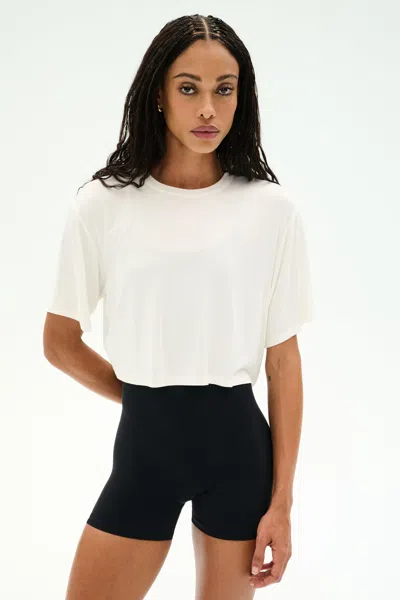 Splits59 Djuna Oversized Crop Jersey Tee In White