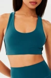 Splits59 Ella Airweight Sports Bra In Peacock/ Indigo