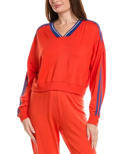Splits59 Ellie Fleece V-neck Sweatshirt In Red