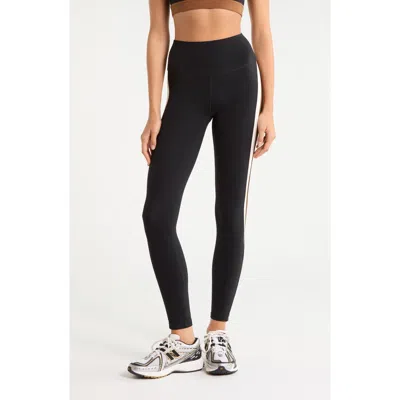 Splits59 Emerson High Waist Stripe 7/8 Leggings In Black/creme
