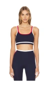 Splits59 Eva Rigor Double Strap Bra In Indigo & White