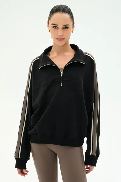 Splits59 Goldie French Terry Oversized Half Zip In Black