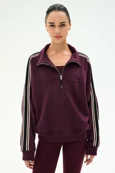 Splits59 Goldie French Terry Oversized Half Zip In Burgundy