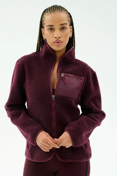 Splits59 Harris Sherpa Jacket In Burgundy