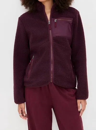 Splits59 Harris Sherpa Jacket In Dark Cherry In Red