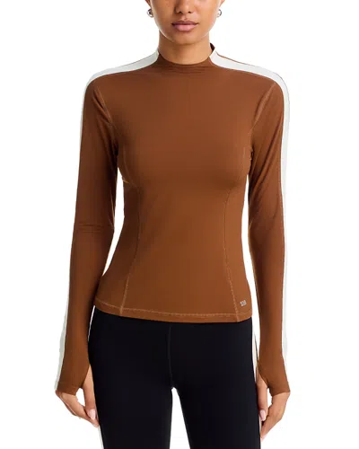 Splits59 Isabelle Mock Neck Top In Brown