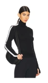 Splits59 Jackson Rib Full Length Turtleneck In Black & White