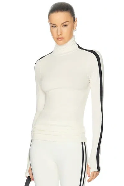 Splits59 Jackson Rib Full Length Turtleneck Top In Animal Print