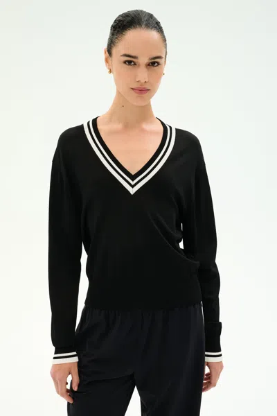 Splits59 Jemma Knit V Neck In Black