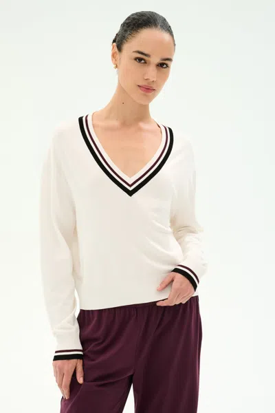 Splits59 Jemma Knit V Neck In White