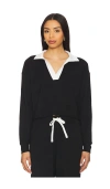 SPLITS59 JOAN FLEECE POLO LONG SLEEVE TOP