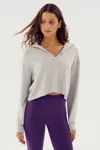 Splits59 Joan Fleece Polo Sweatshirt In Gray