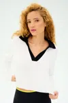 Splits59 Joan Fleece Polo Sweatshirt In White