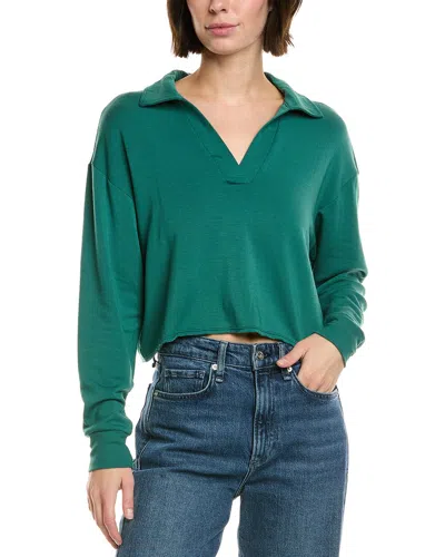 Splits59 Joan Fleece Polo Sweatshirt In Green