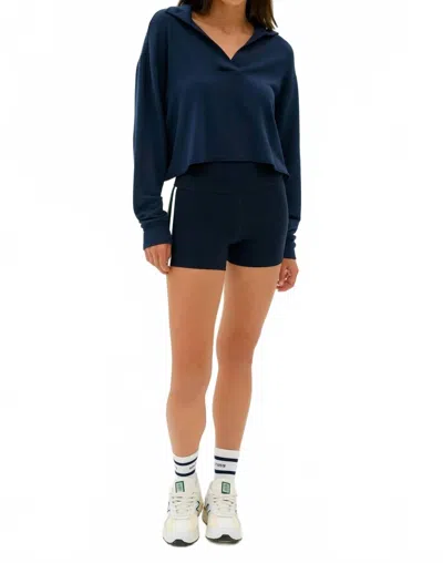 Splits59 Joan Fleece Polo Sweatshirt In Indigo In Blue