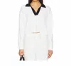 Splits59 Joan Fleece Polo Sweatshirt In White In White