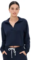 Splits59 Joan Fleece Polo Sweatshirt In Blue