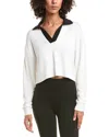 Splits59 Joan Fleece Polo Sweatshirt In White