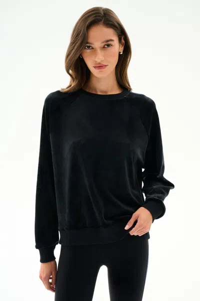 Splits59 Joy Velour Crewneck In Black