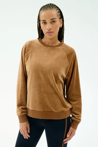 Splits59 Joy Velour Crewneck In Brown