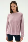 Splits59 Joy Velour Crewneck In Pink