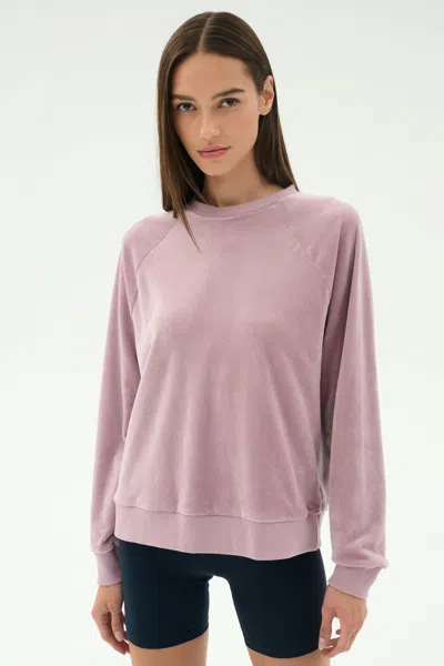 Splits59 Joy Velour Crewneck In Pink