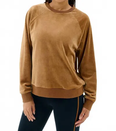 Splits59 Joy Velour Crewneck Top In Honey In Brown