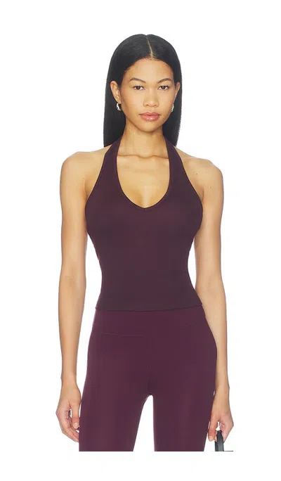 Splits59 June Rib Halter Top In Burgundy