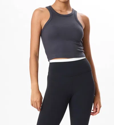 Splits59 Kiki Crop Rib Tank Top In Graphite In Pink