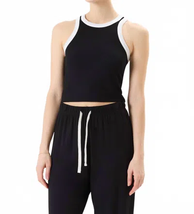 Splits59 Kiki Rib Crop Tank In Black/white