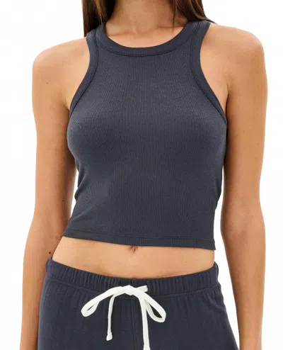 Splits59 Kiki Rib Crop Tank In Graphite Grey In Black