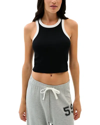 Splits59 Kiki Rib Crop Tank Top In Black