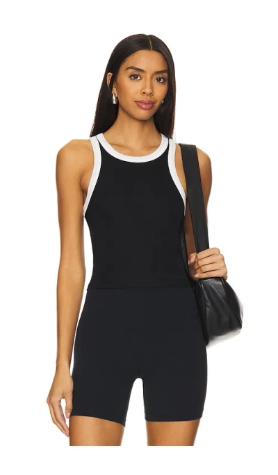 Splits59 Kiki Rib Crop Top In Black & White