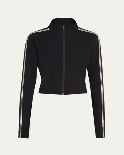 Splits59 Leo Airweight Cropped Jacket In Black Whit