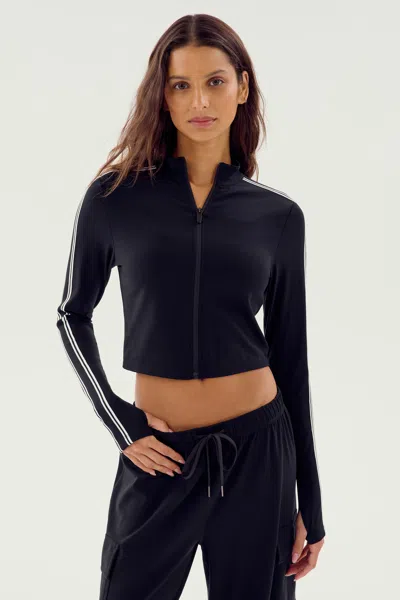Splits59 Leo Airweight Jacket Crop In Blue