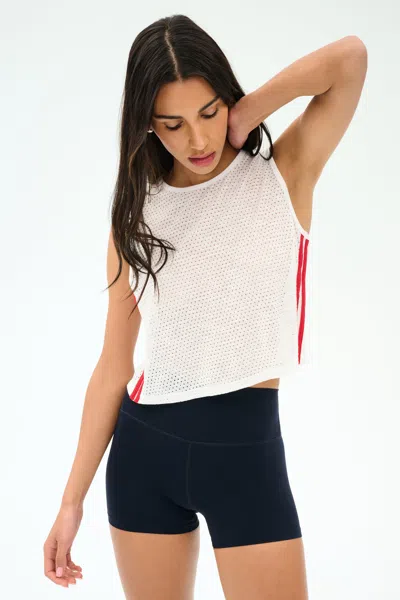 Splits59 Logan Mesh Tank With Stripe In White