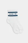 Splits59 Logo Stripe Quarter Socks In White