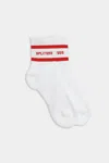 Splits59 Logo Stripe Quarter Socks In White