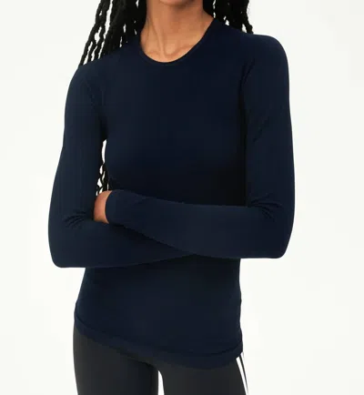 Splits59 Loren Seamless Long Sleeve Tee In Indigo In Blue