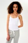 Splits59 Loren Seamless Waist Length Tank Top In White