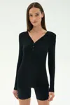 Splits59 Louise Rib Henley In Black